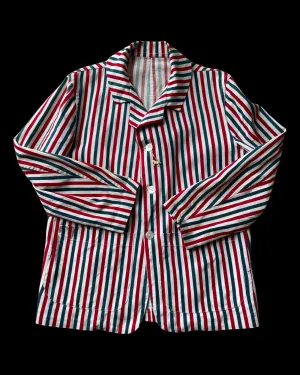 1940s Americana Striped Cotton Twill Jacket