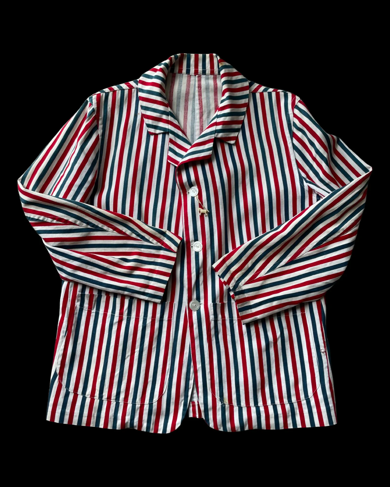 1940s Americana Striped Cotton Twill Jacket