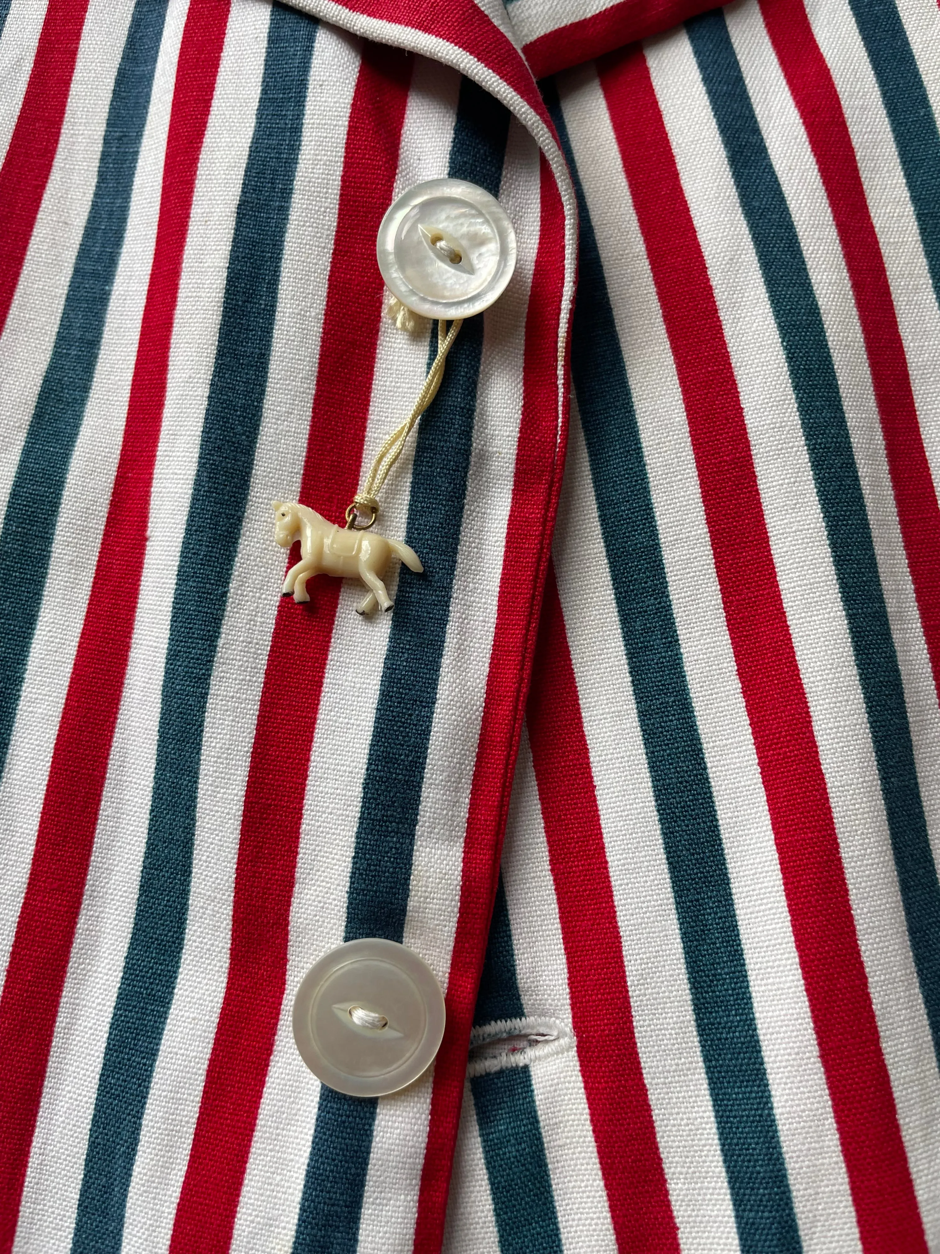 1940s Americana Striped Cotton Twill Jacket