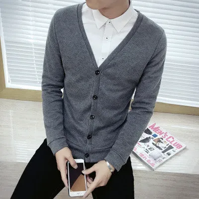 206 Button wool cashmere sweater male outerwear cardigan autumn man imported sweater cardigan M-5xl Plus