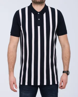 2t Slim Fit Tall Vertical Striped Polo Shirt (navy)