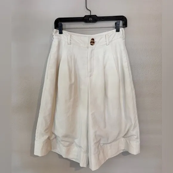 $495 Nicholas Amy Short Culottes Trousers White Cream Ivory‎ loose wide leg long