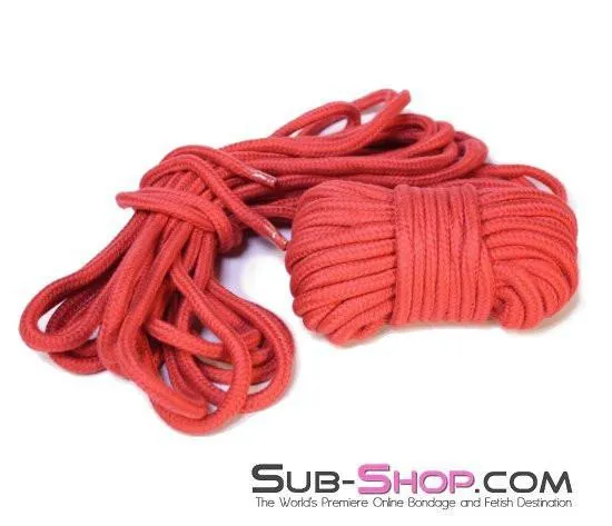 7027ZG      Japanese Braided Bondage Rope, Lustful Red