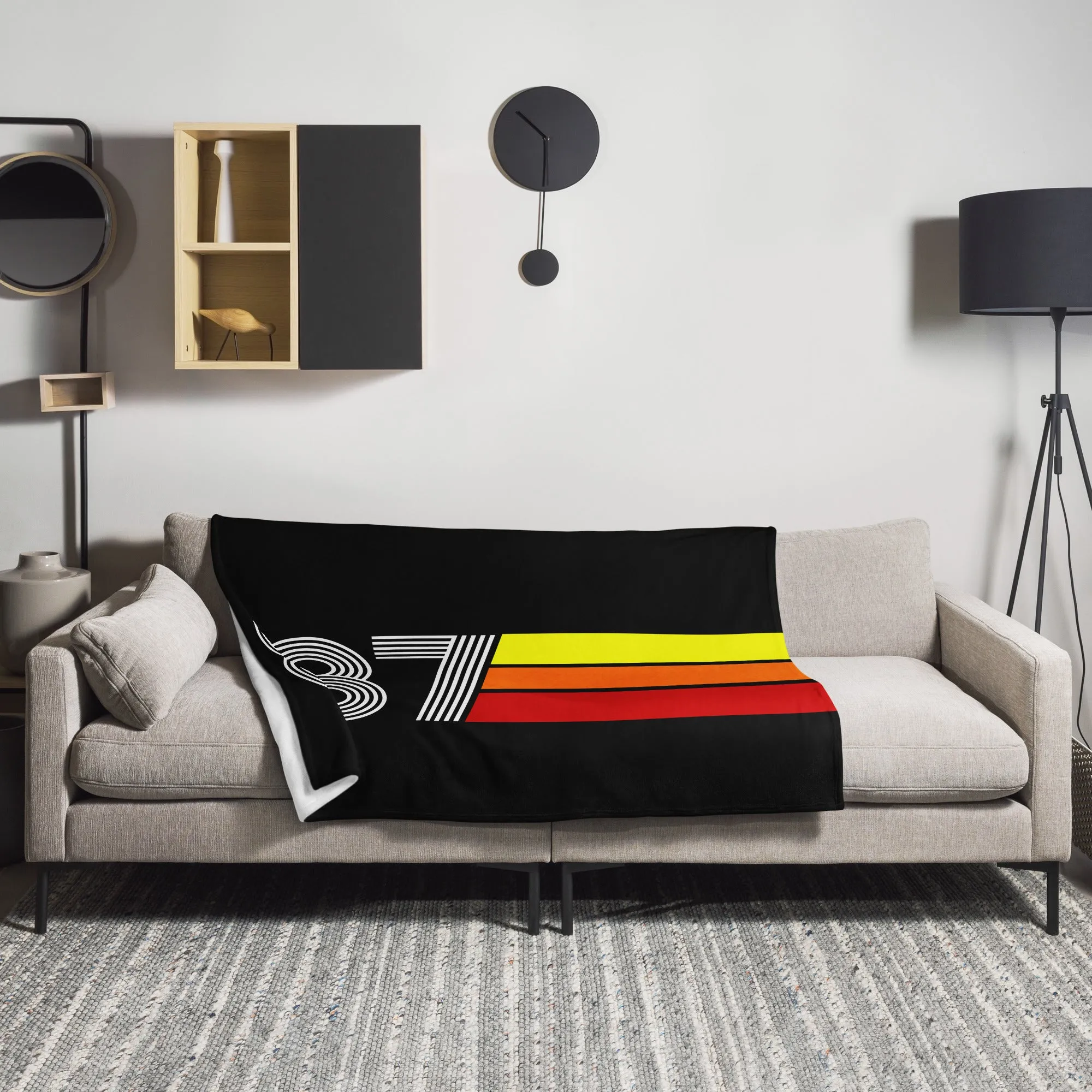 87 - Retro 1987 Tri-Line 50″×60″ Throw Blanket