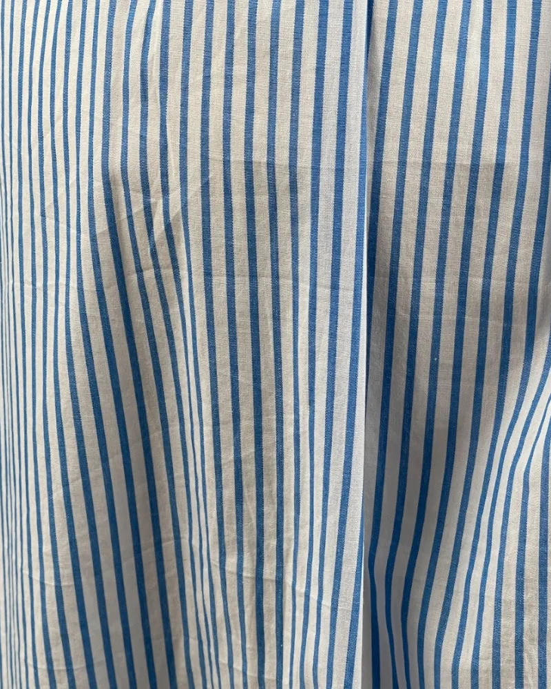 A New Day White And Blue Striped Button Mini Skirt (W30)