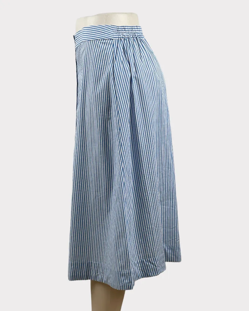 A New Day White And Blue Striped Button Mini Skirt (W30)