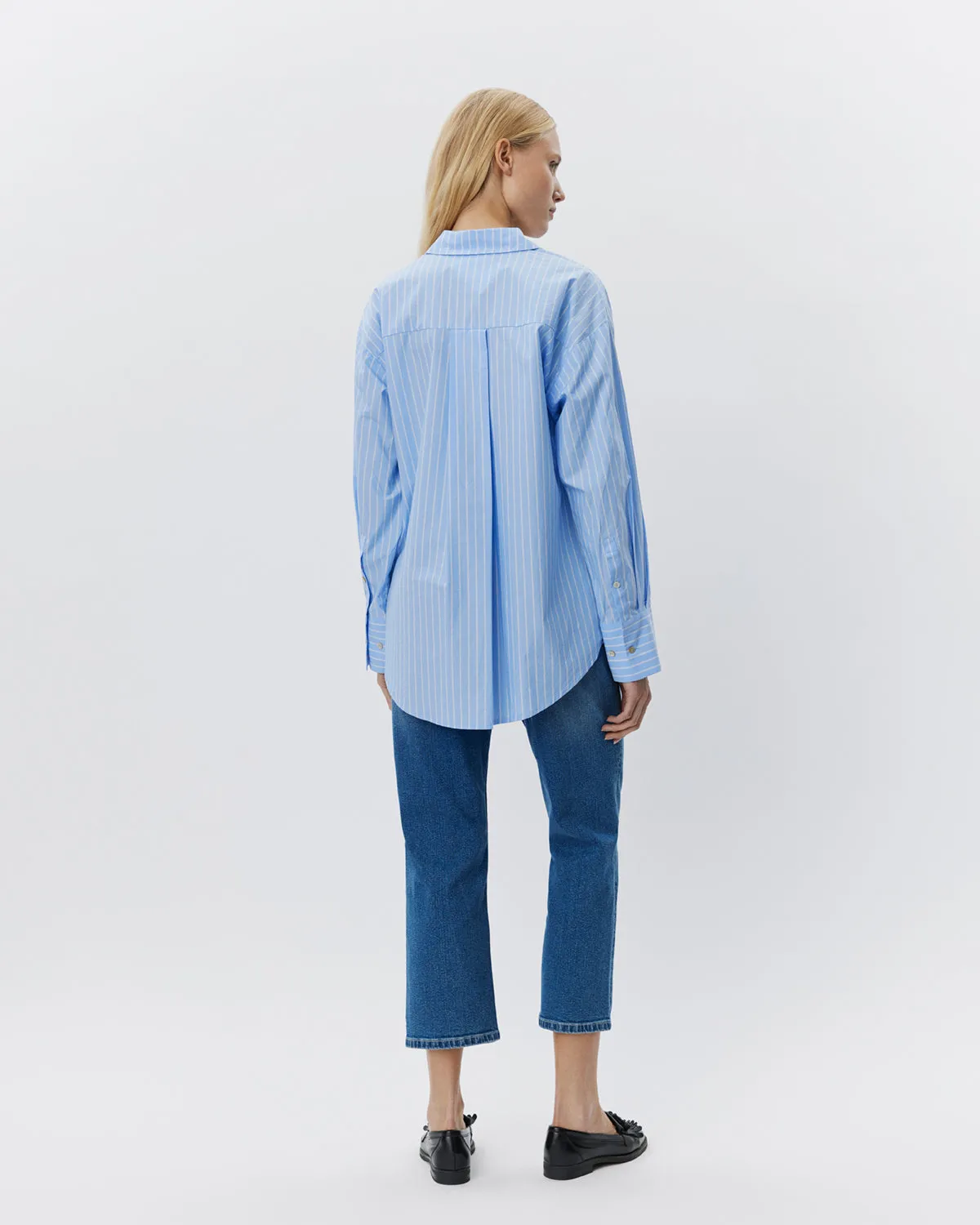 ADALENESW SHIRT - Light Blue striped