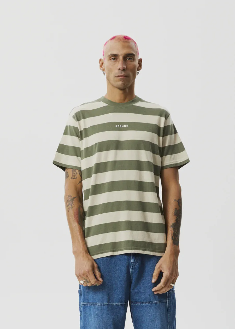 Afends Needle Recycled Retro Logo T-Shirt CYPRESS STRIPE