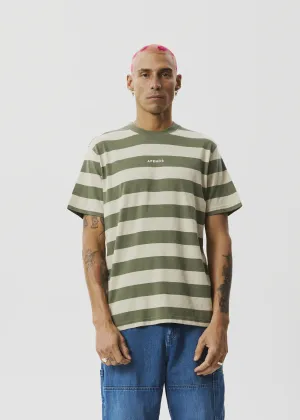Afends Needle Recycled Retro Logo T-Shirt CYPRESS STRIPE