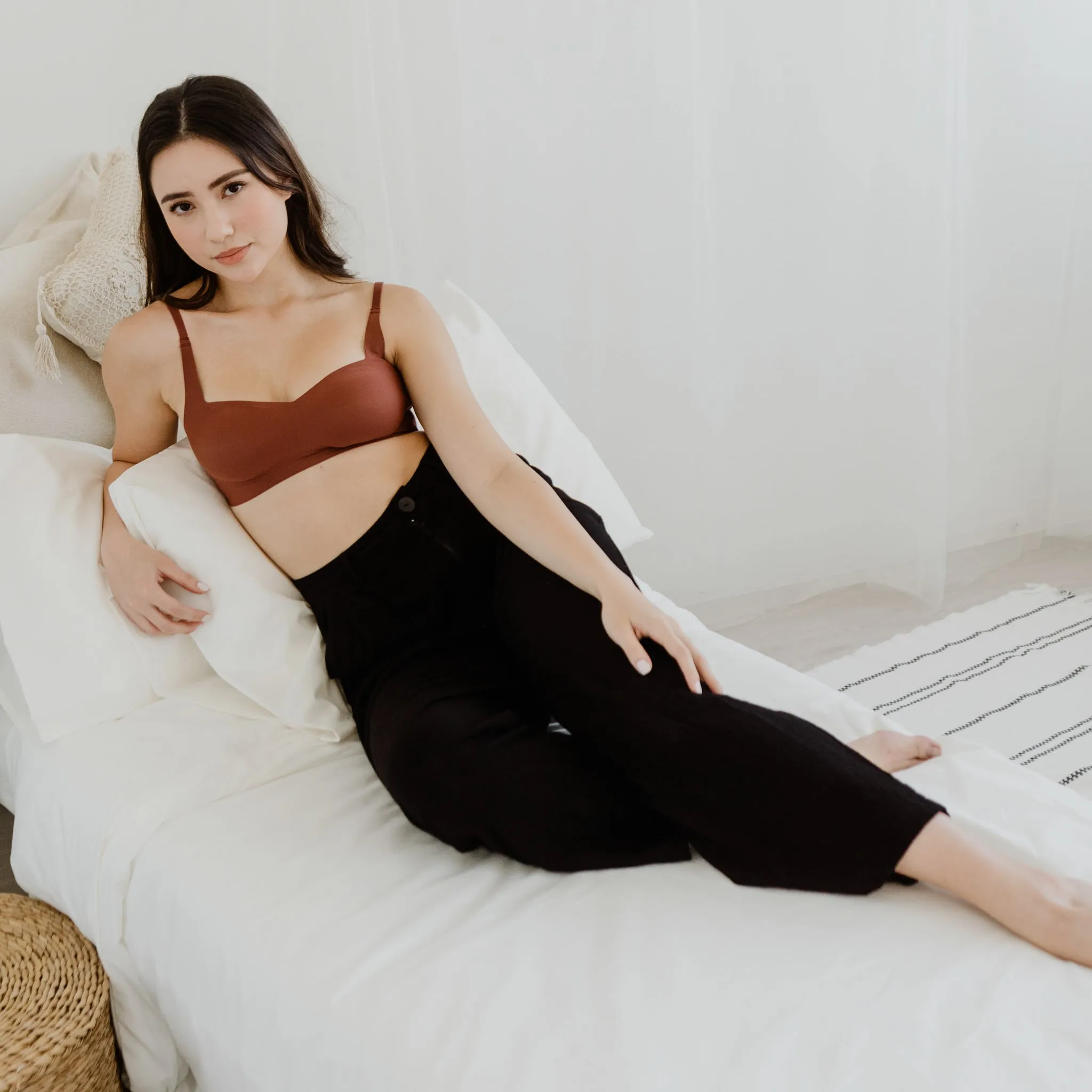 Air-ee Seamless Bra in Brick - Square Neck (Superfine) (Size XL Only)