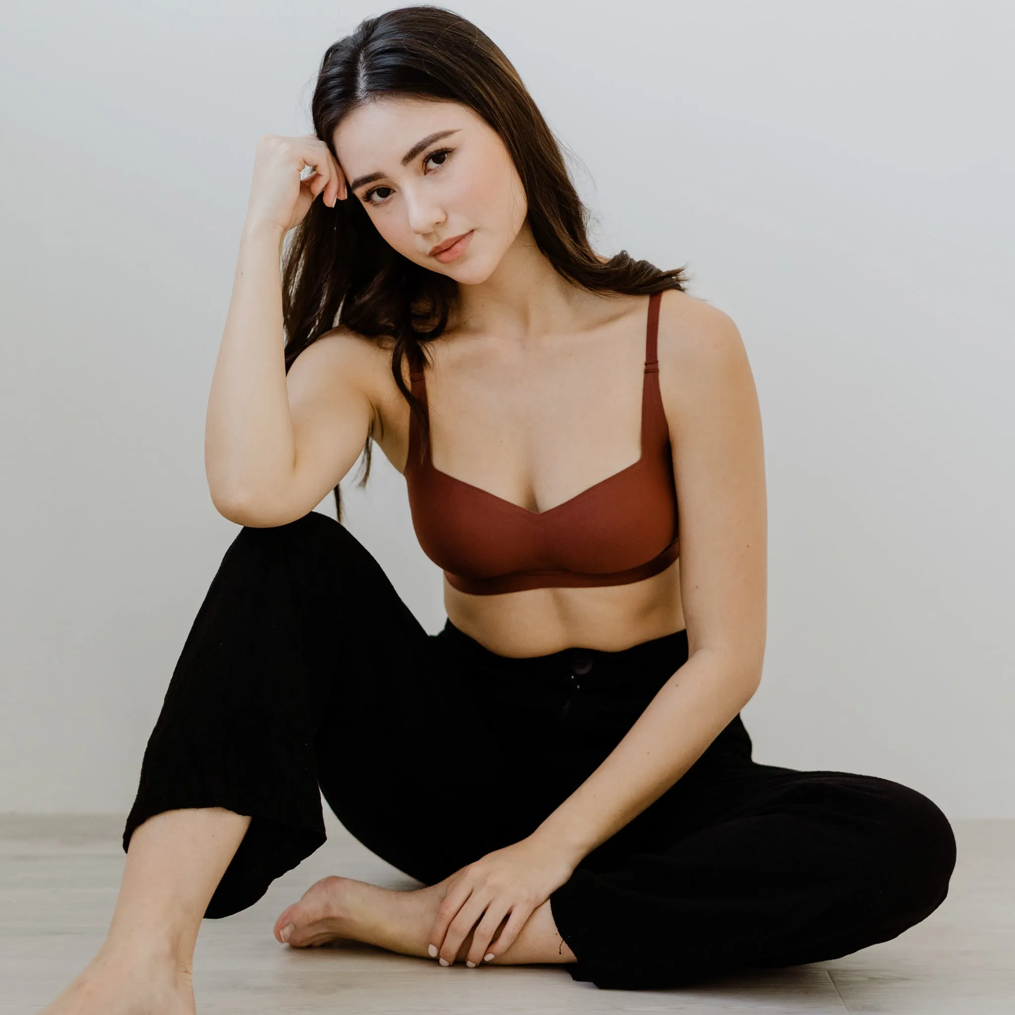 Air-ee Seamless Bra in Brick - Square Neck (Superfine) (Size XL Only)