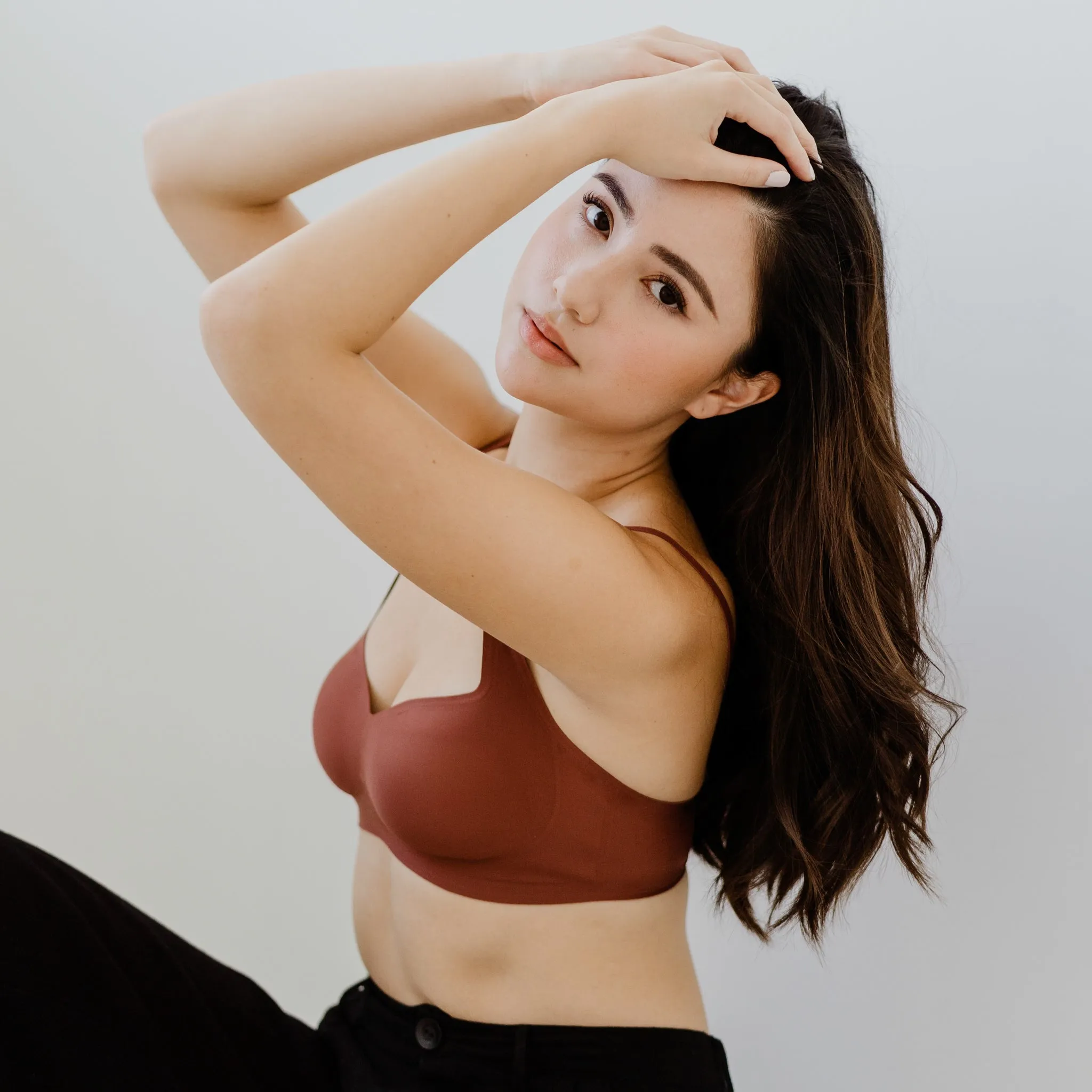 Air-ee Seamless Bra in Brick - Square Neck (Superfine) (Size XL Only)