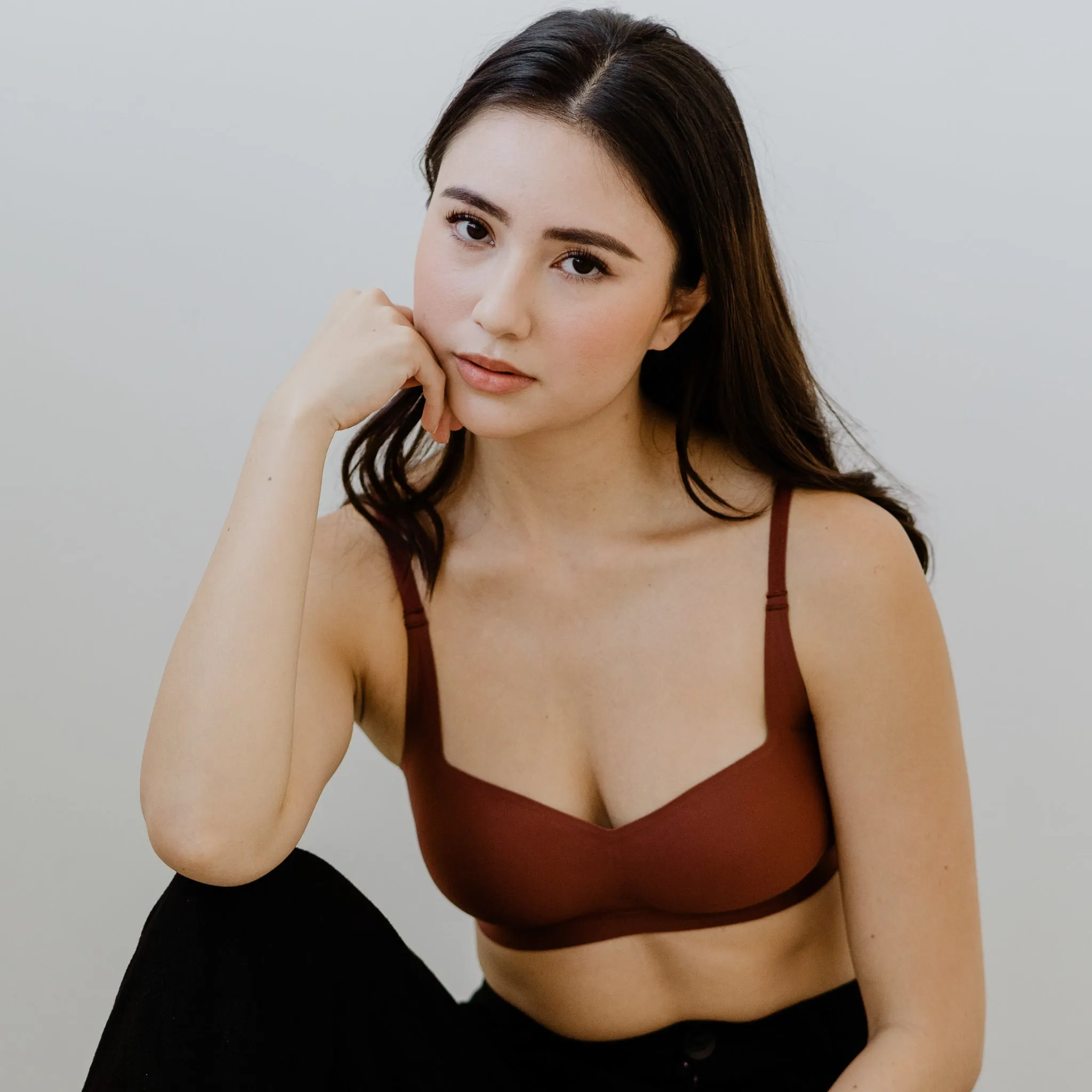 Air-ee Seamless Bra in Brick - Square Neck (Superfine) (Size XL Only)