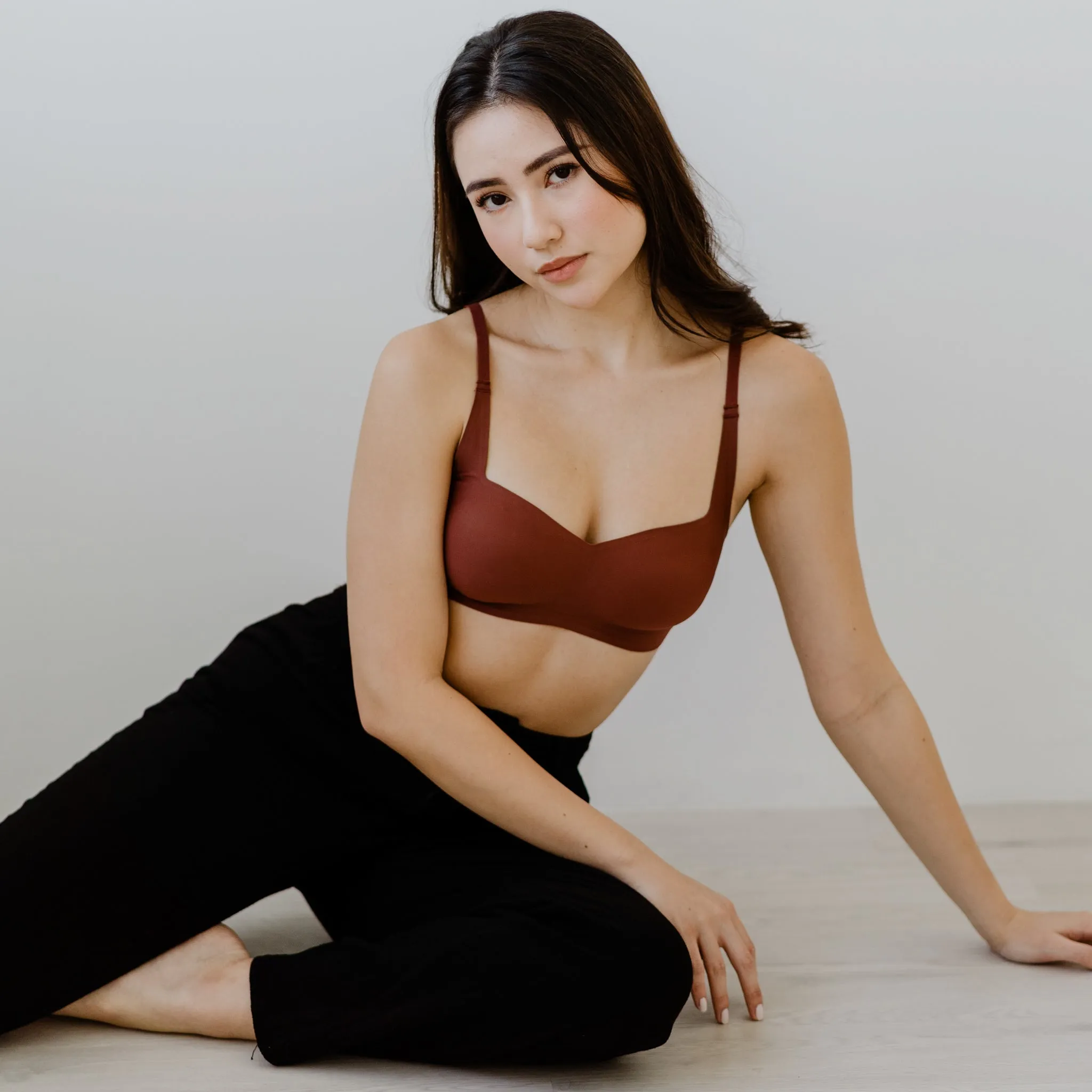 Air-ee Seamless Bra in Brick - Square Neck (Superfine) (Size XL Only)