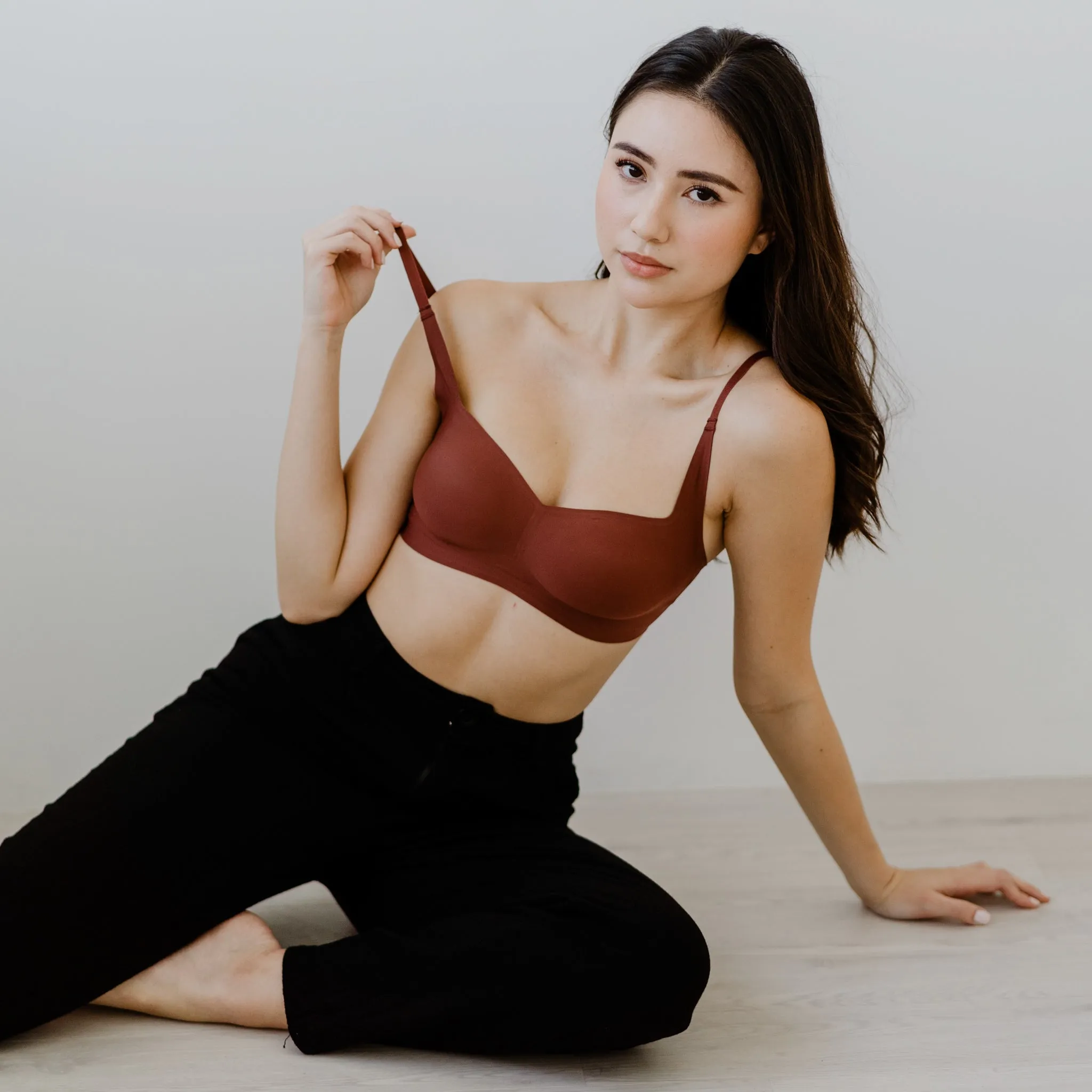 Air-ee Seamless Bra in Brick - Square Neck (Superfine) (Size XL Only)