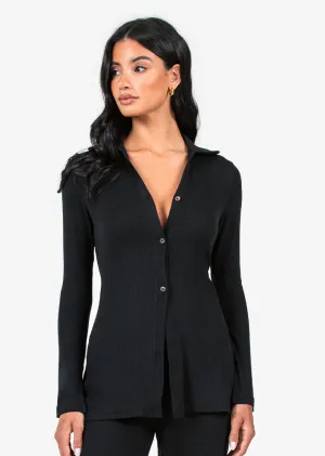 Airjet Rib Longline Cardigan Black