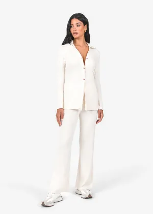 Airjet Rib Longline Cardigan Eggnog