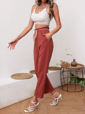 Alma Linen Pants - Rust