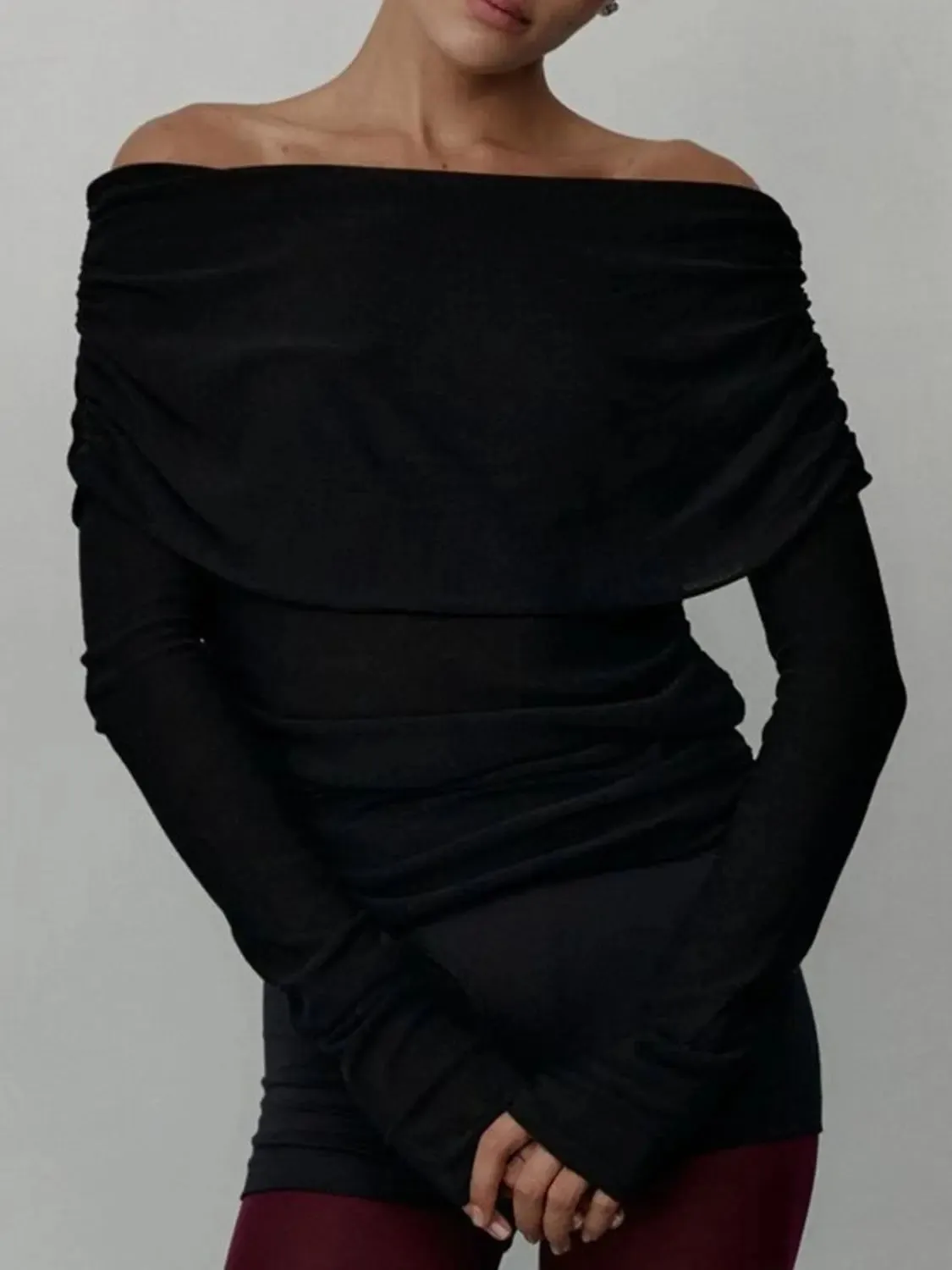 'Alora' Off Shoulder Soft Knit Top