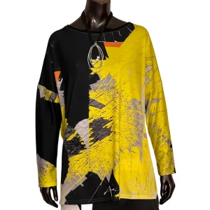 Andrea Geer Oversized Tee - Yellow Lines