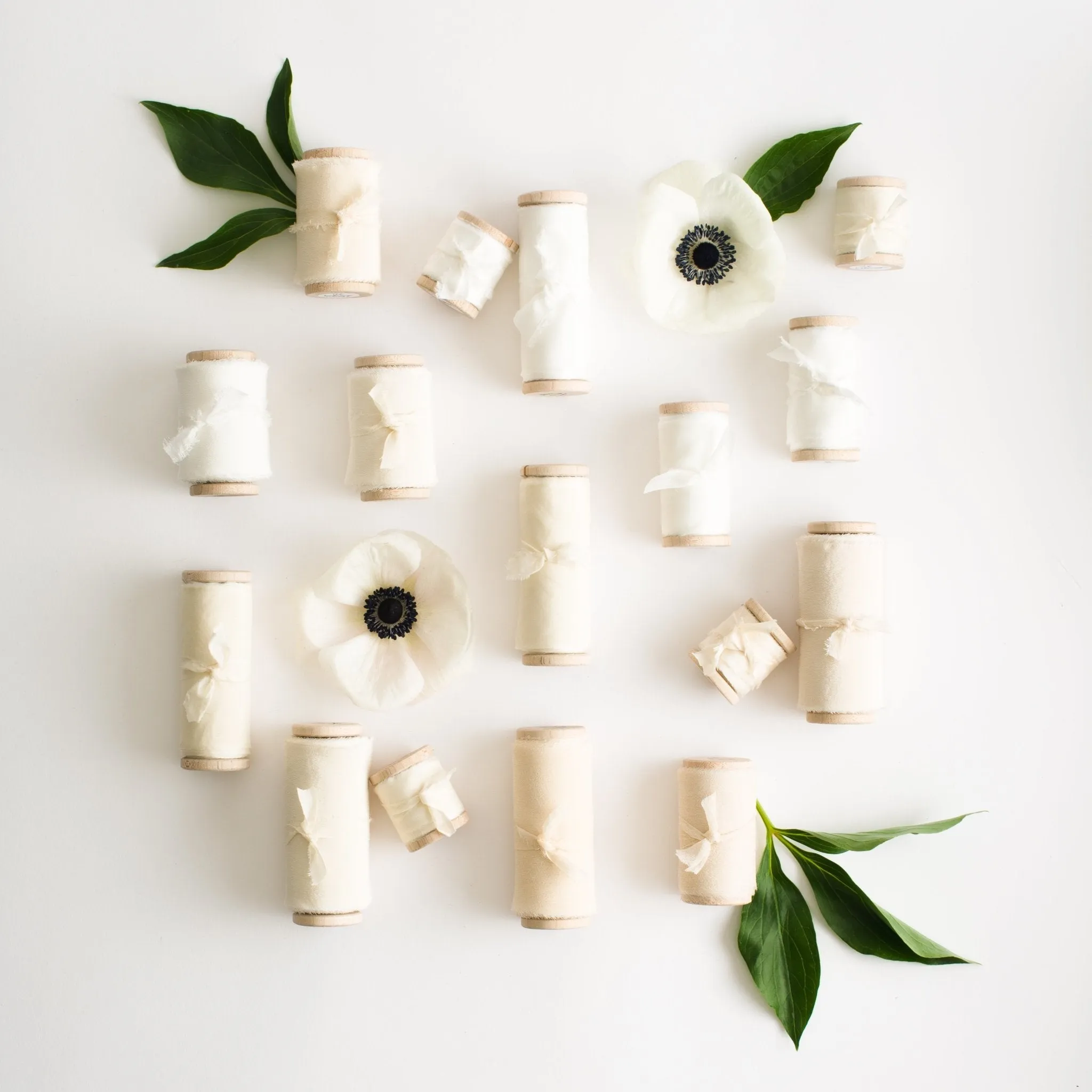 Antiqued White Silk Ribbon - Gauze, Naturally Dyed