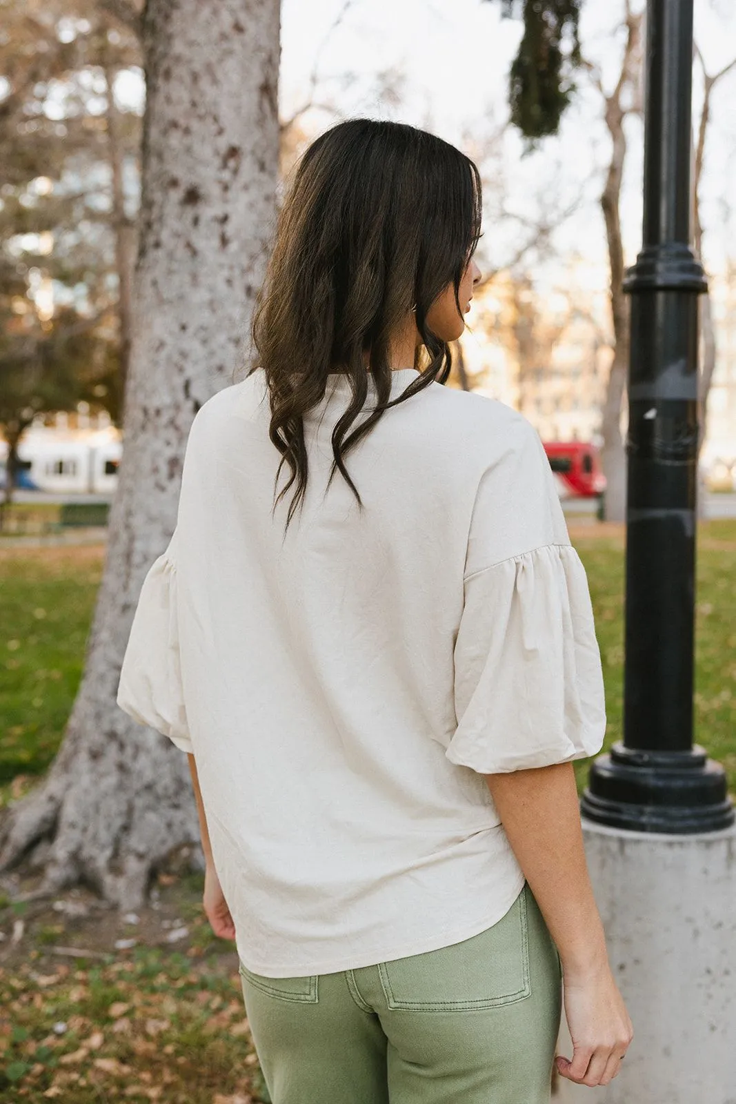 Anything But Basic Bubble Sleeve Top
