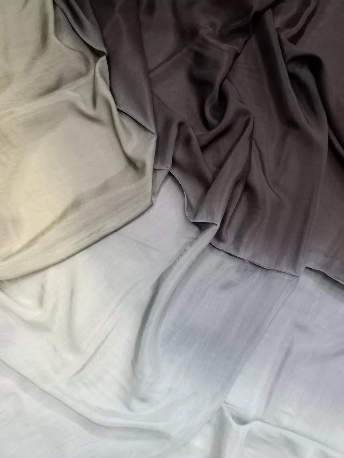 Artisanal Hand Dyed Soft Modal Muslin Mul Silk Ombre Shaded Fabric