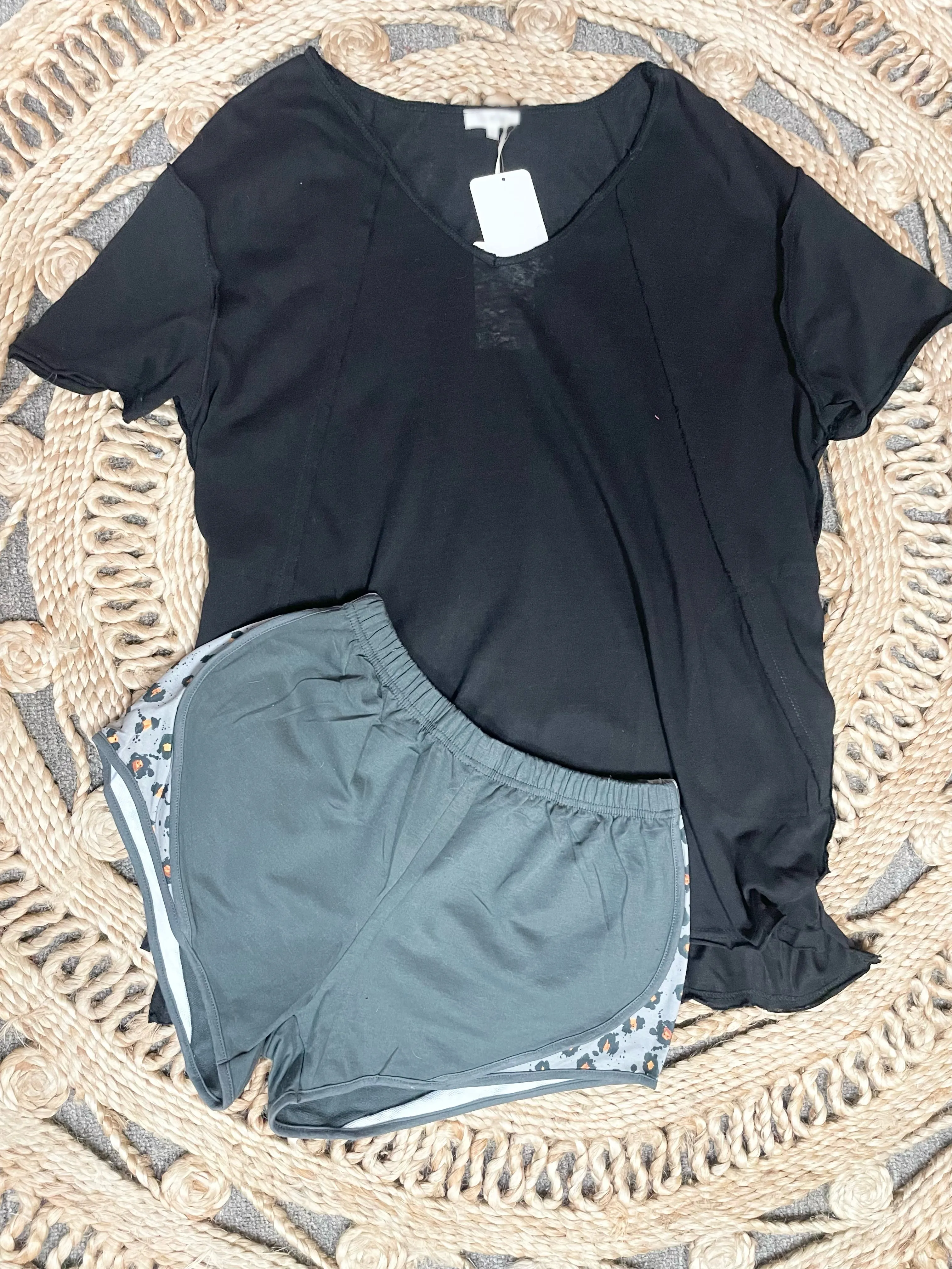 Babe Shorts- Grey Leopard
