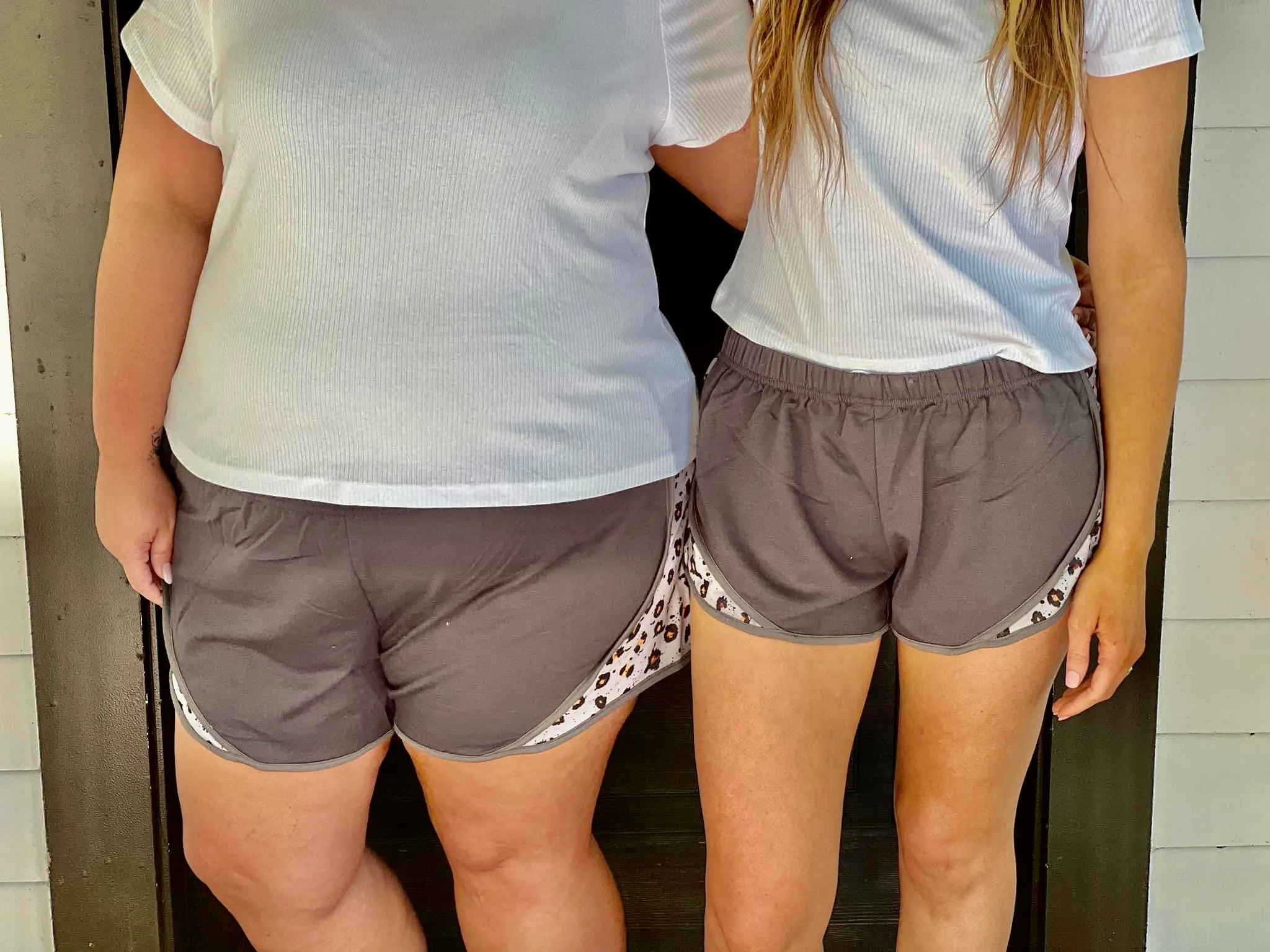 Babe Shorts- Grey Leopard