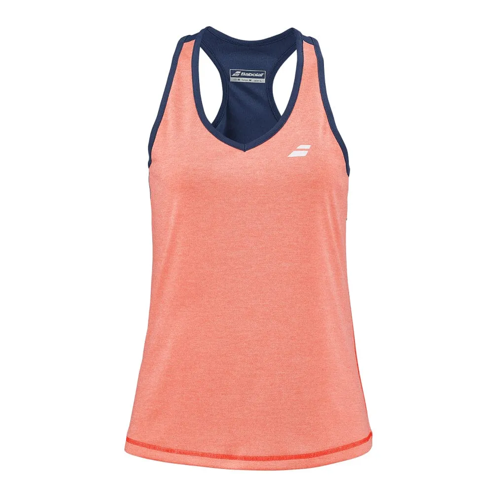 Babolat Play Womens Badminton Tank Top - Fluo Strike / Estate Blue