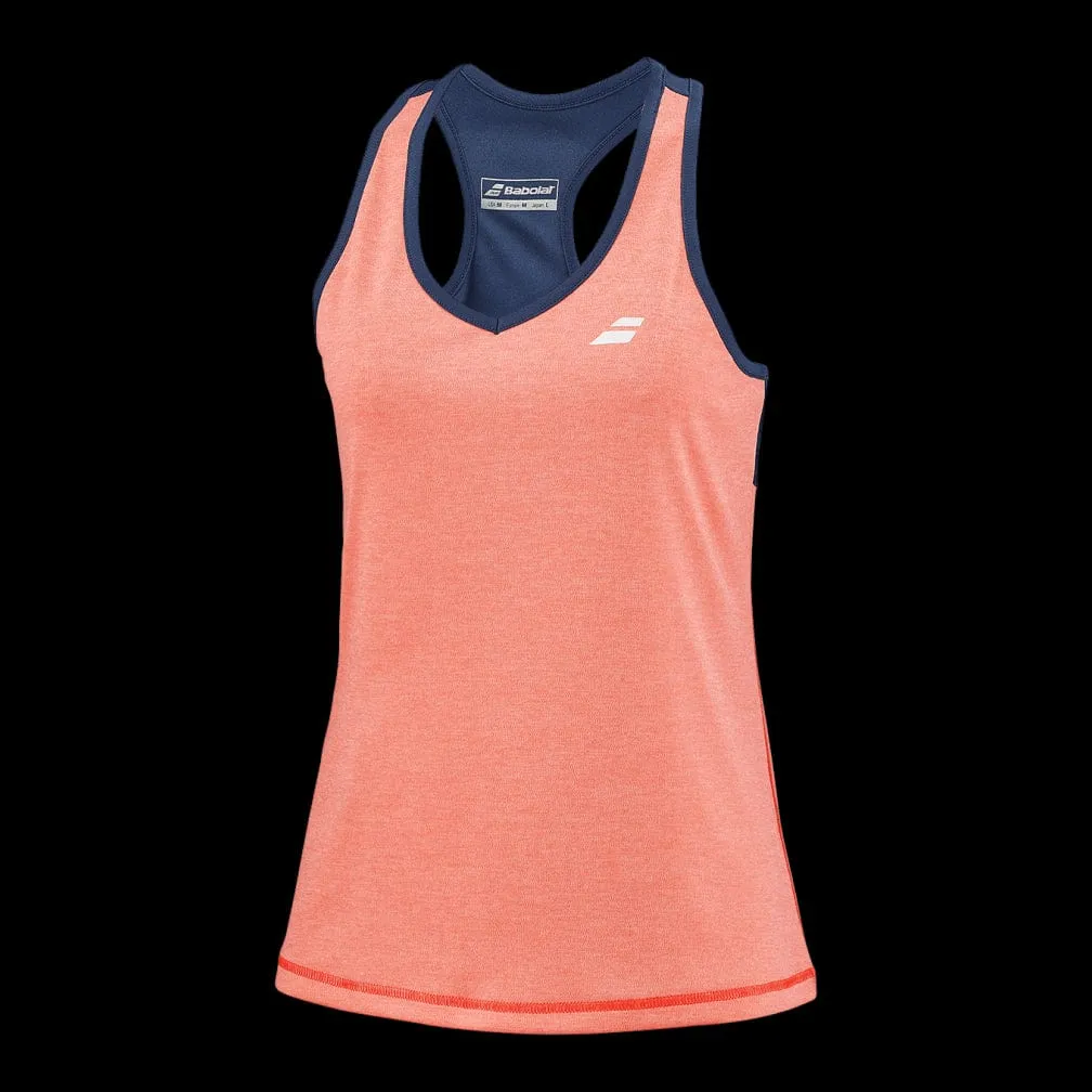 Babolat Play Womens Badminton Tank Top - Fluo Strike / Estate Blue