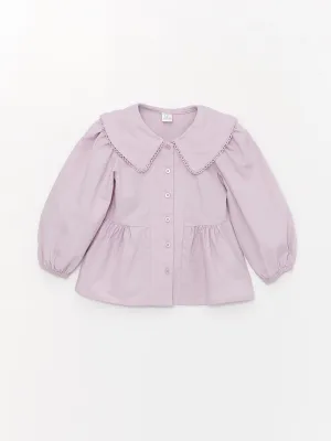 Baby Collar Long Sleeve Basic Baby Girl Shirt