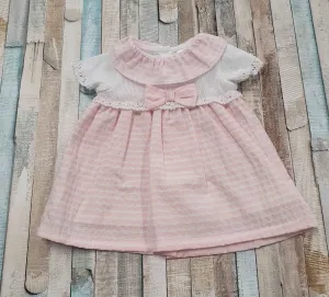 Baby Girls Pink & White Striped Dress