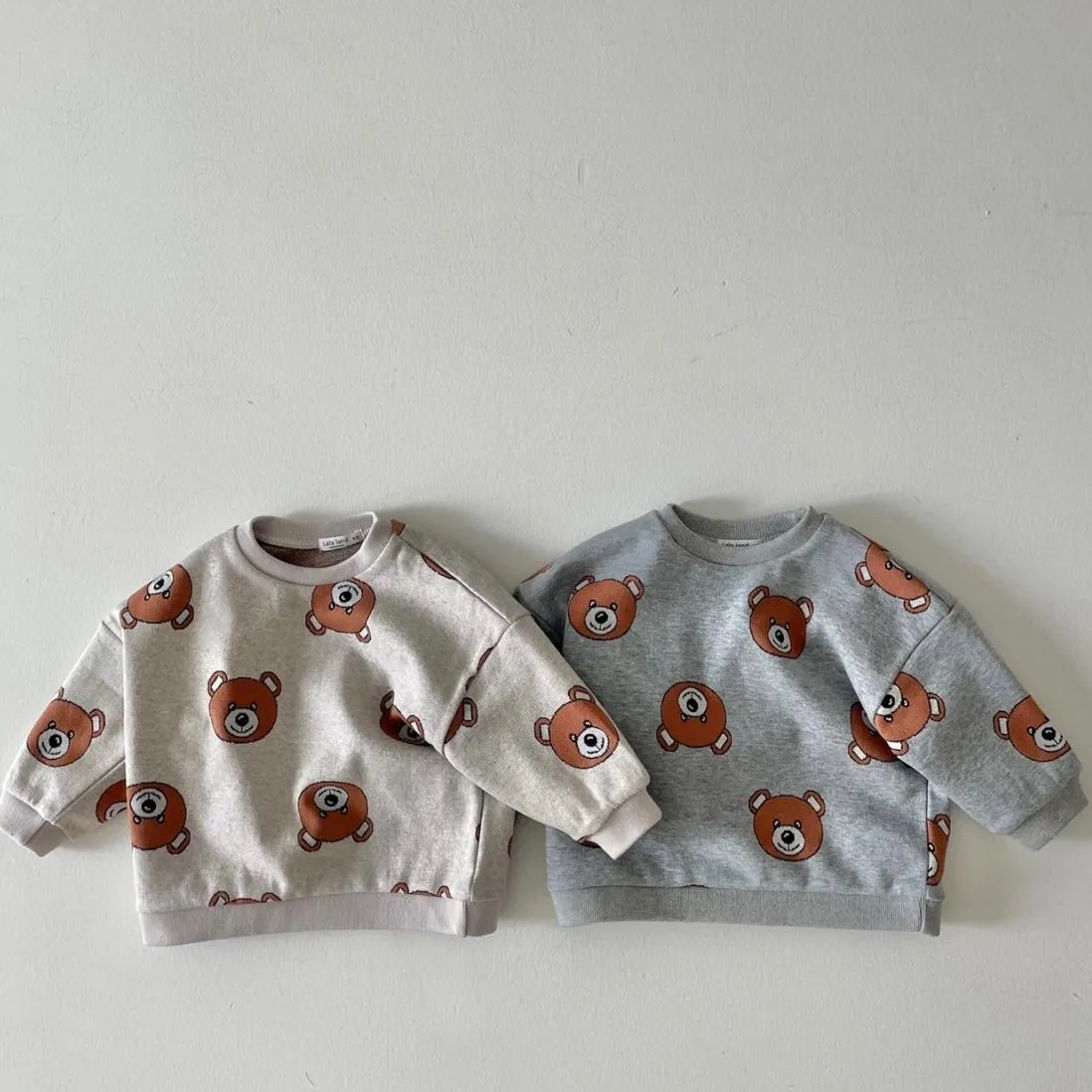 Baby Jacquard Bear Sweatshirt- Oatmeal