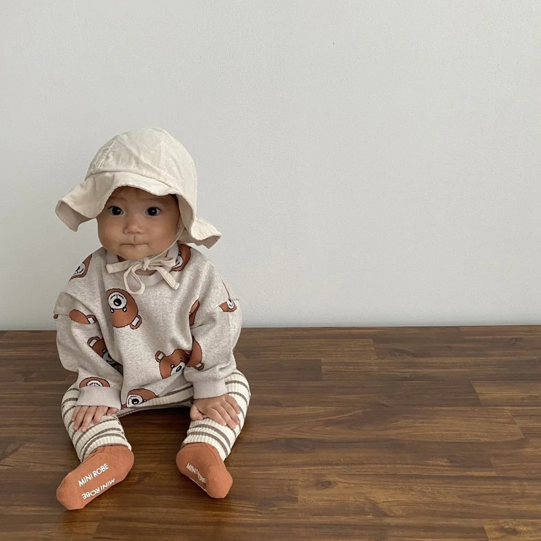 Baby Jacquard Bear Sweatshirt- Oatmeal