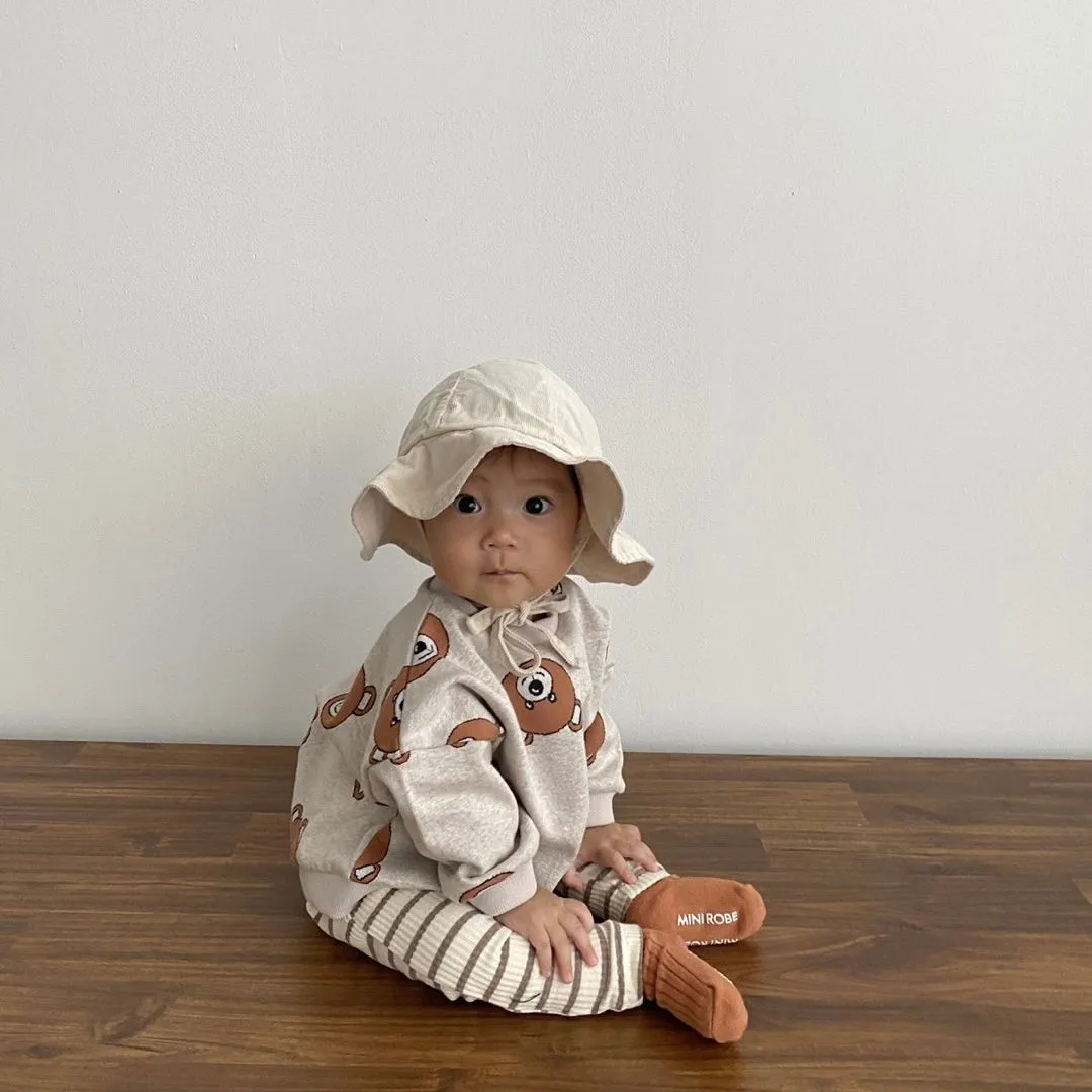 Baby Jacquard Bear Sweatshirt- Oatmeal