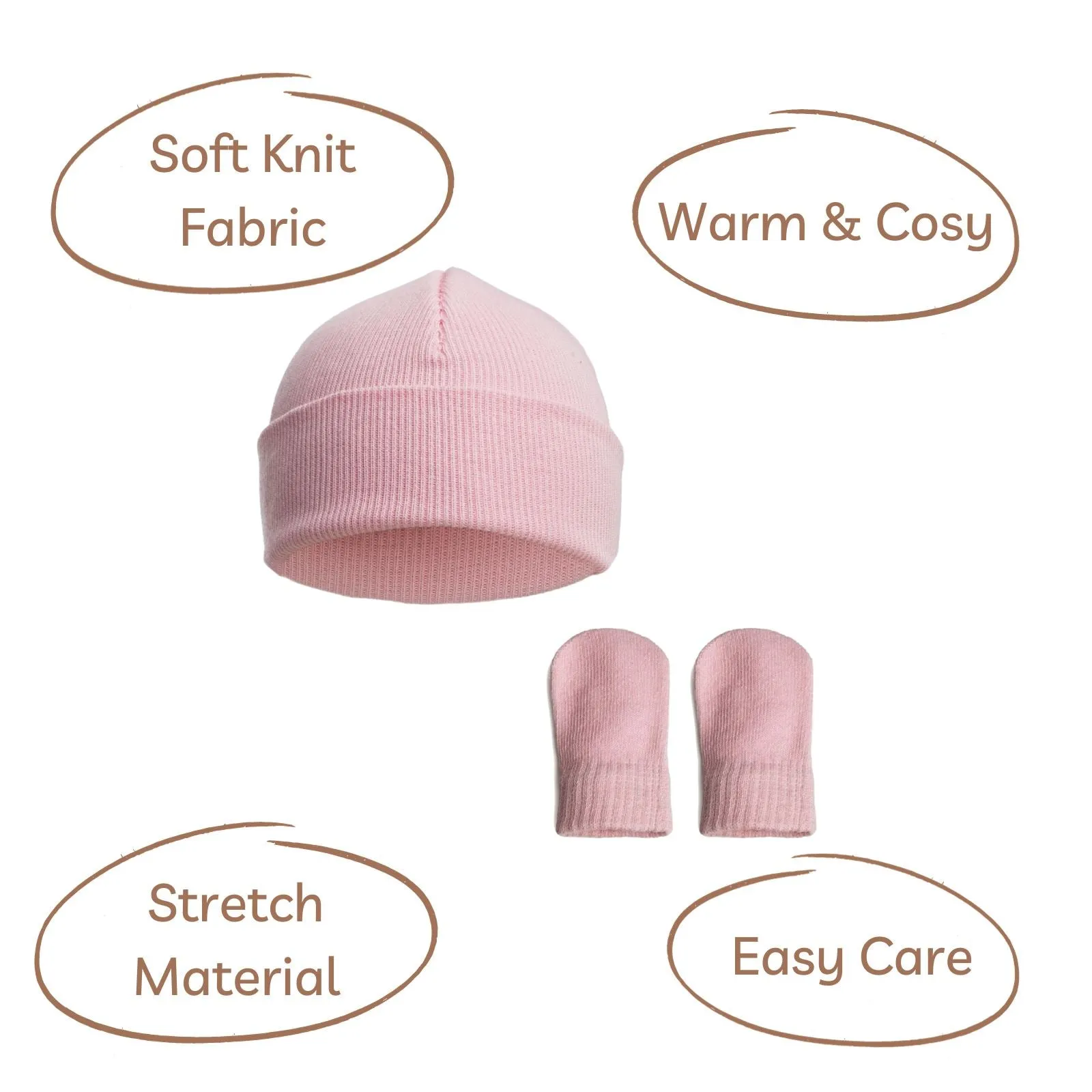 Baby Soft Knit Hat & Mitten Set