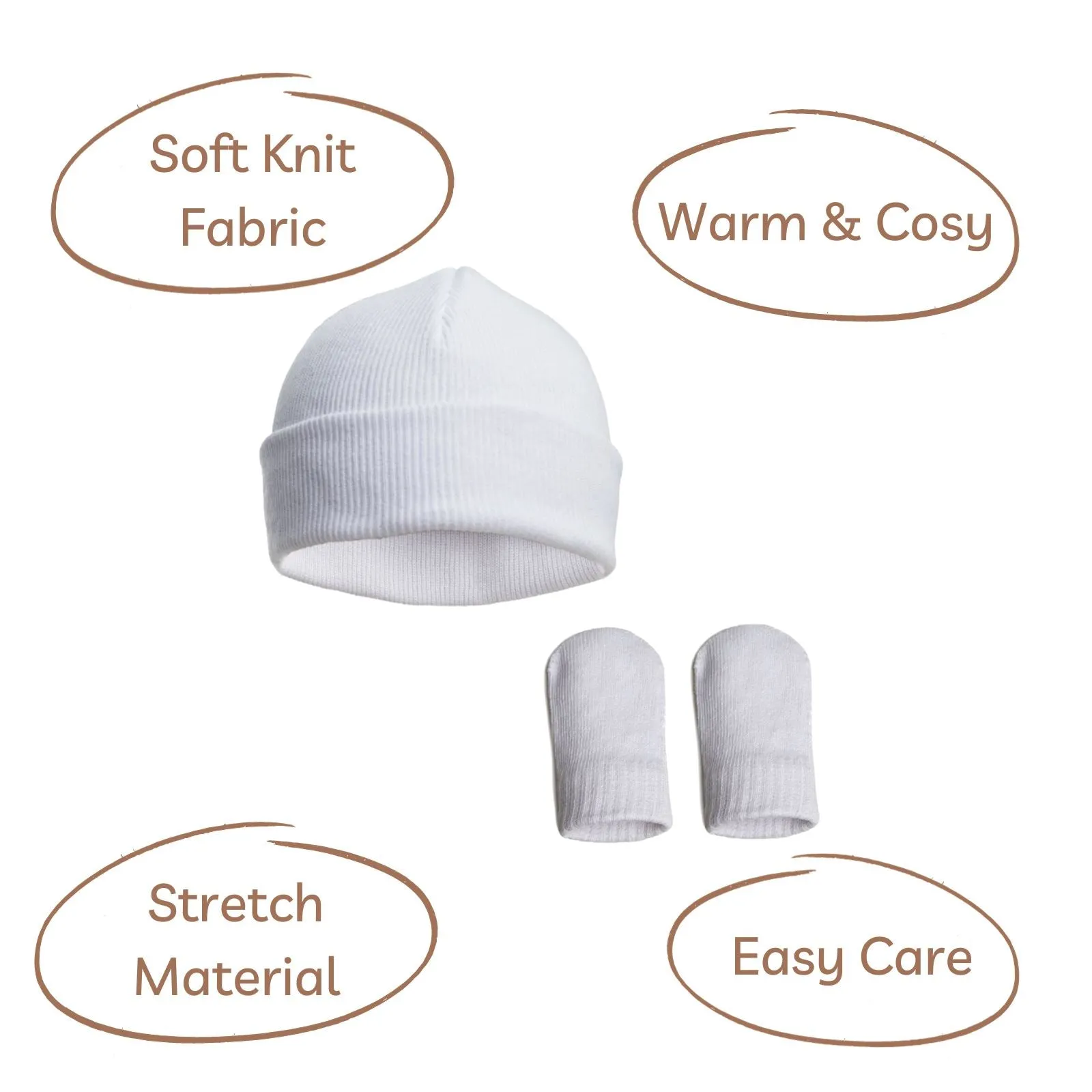 Baby Soft Knit Hat & Mitten Set