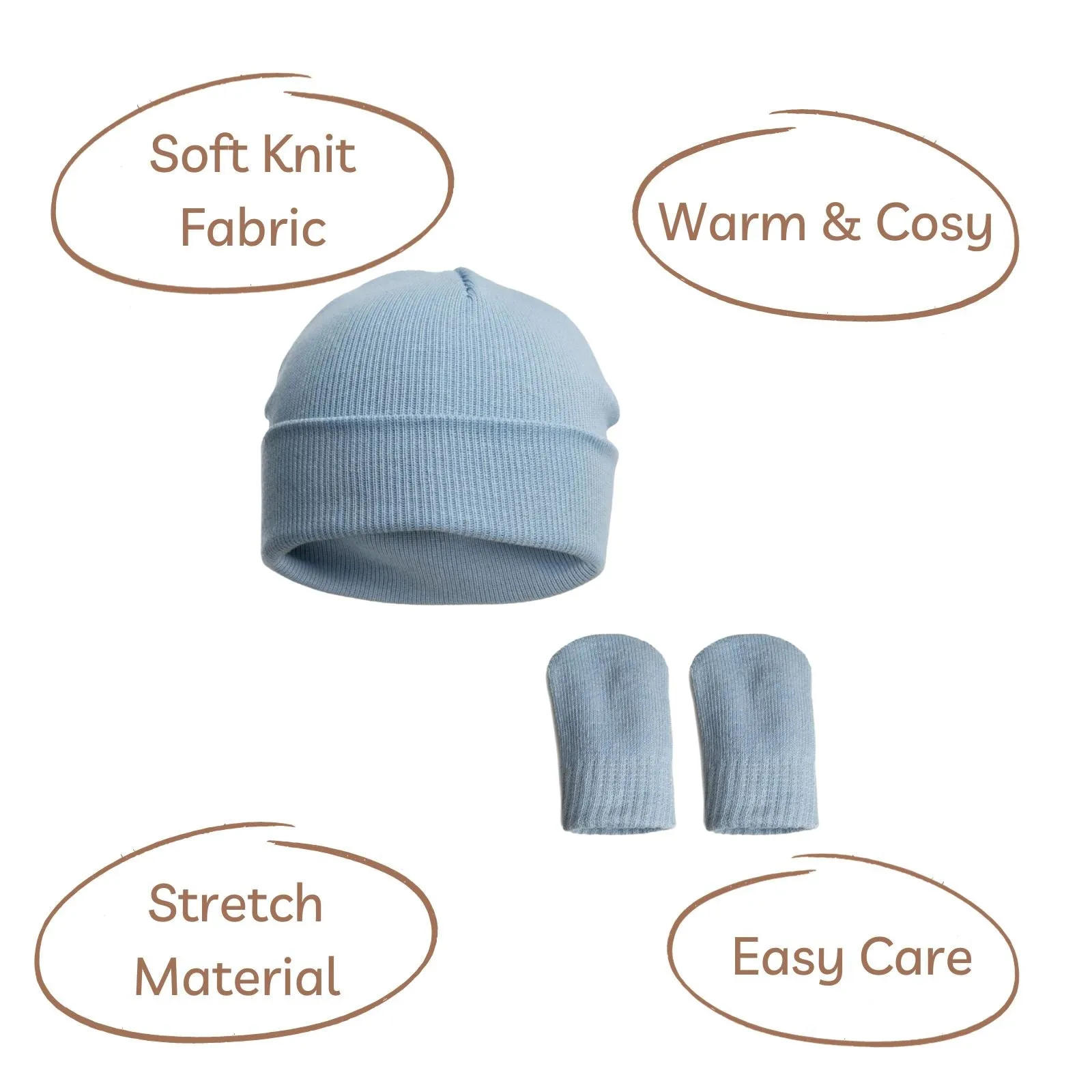 Baby Soft Knit Hat & Mitten Set