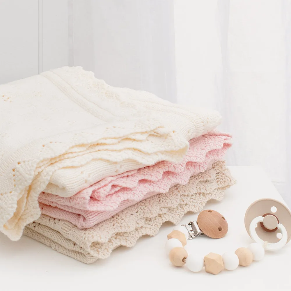 Bamboo Cotton Heirloom Blanket - Blush