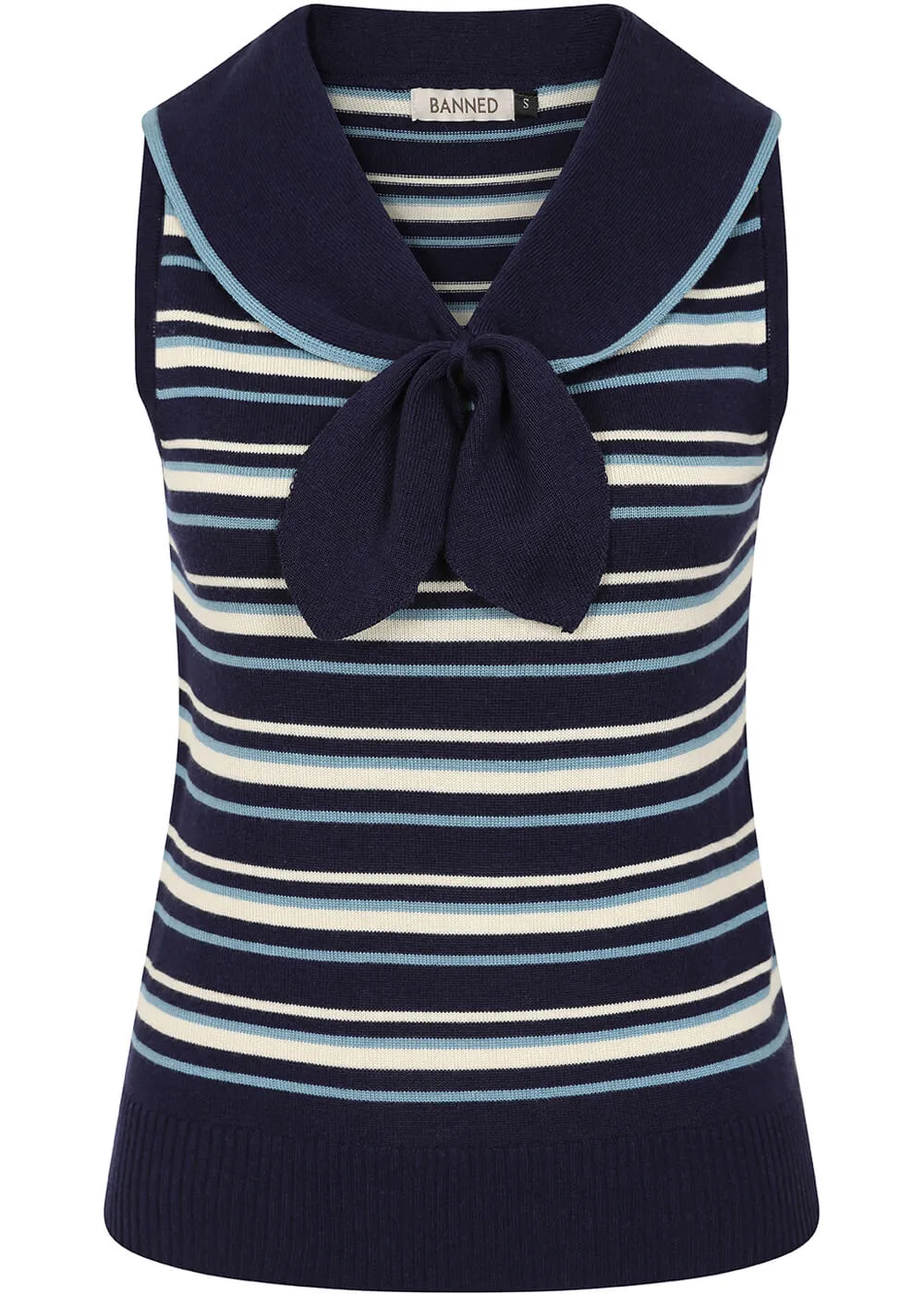 Banned Maisie Stripped Jumper Navy Blue