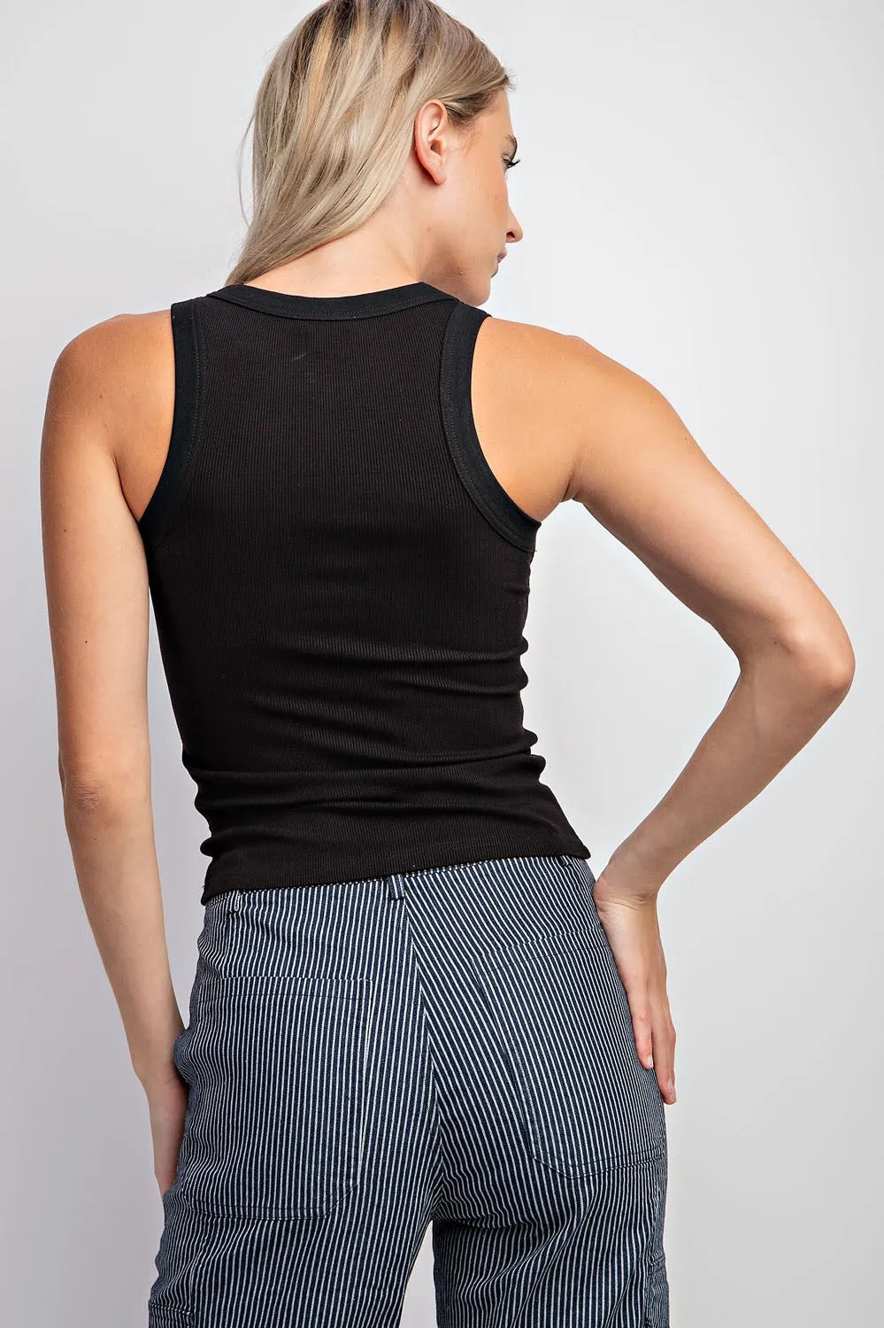 Basic Black Ribbed Tank