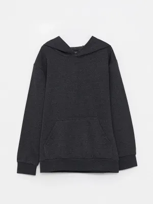 Basic Hooded Long Sleeve Boys Sweatshirt