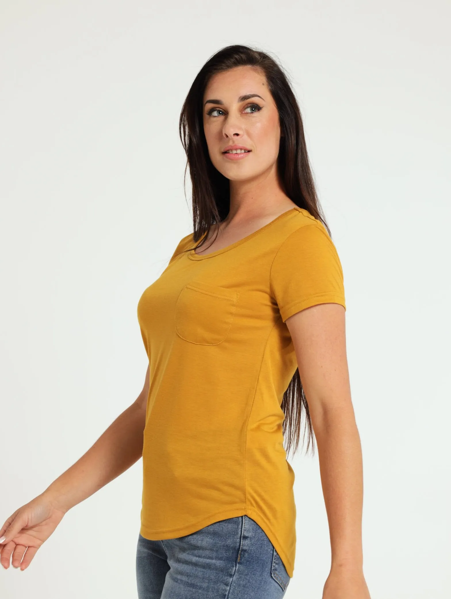 Basic Pocket Tee - Mustard