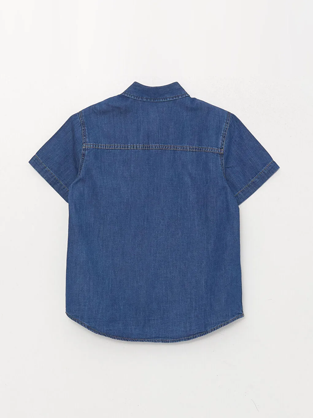 Basic Short Sleeve Boy Jean Shirt