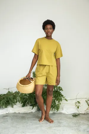 Bay Organic Cotton Top in Bright Olive