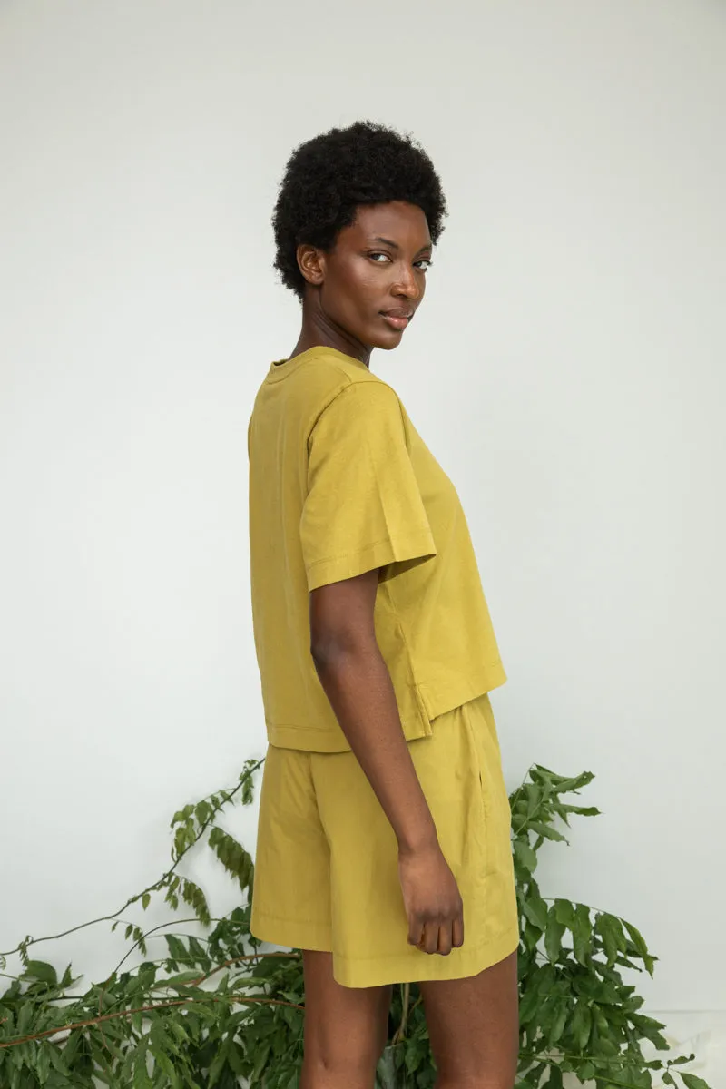 Bay Organic Cotton Top in Bright Olive