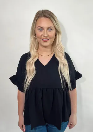 Black Peplum Blouse