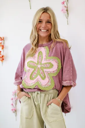 Blooming Personality Top in Plum