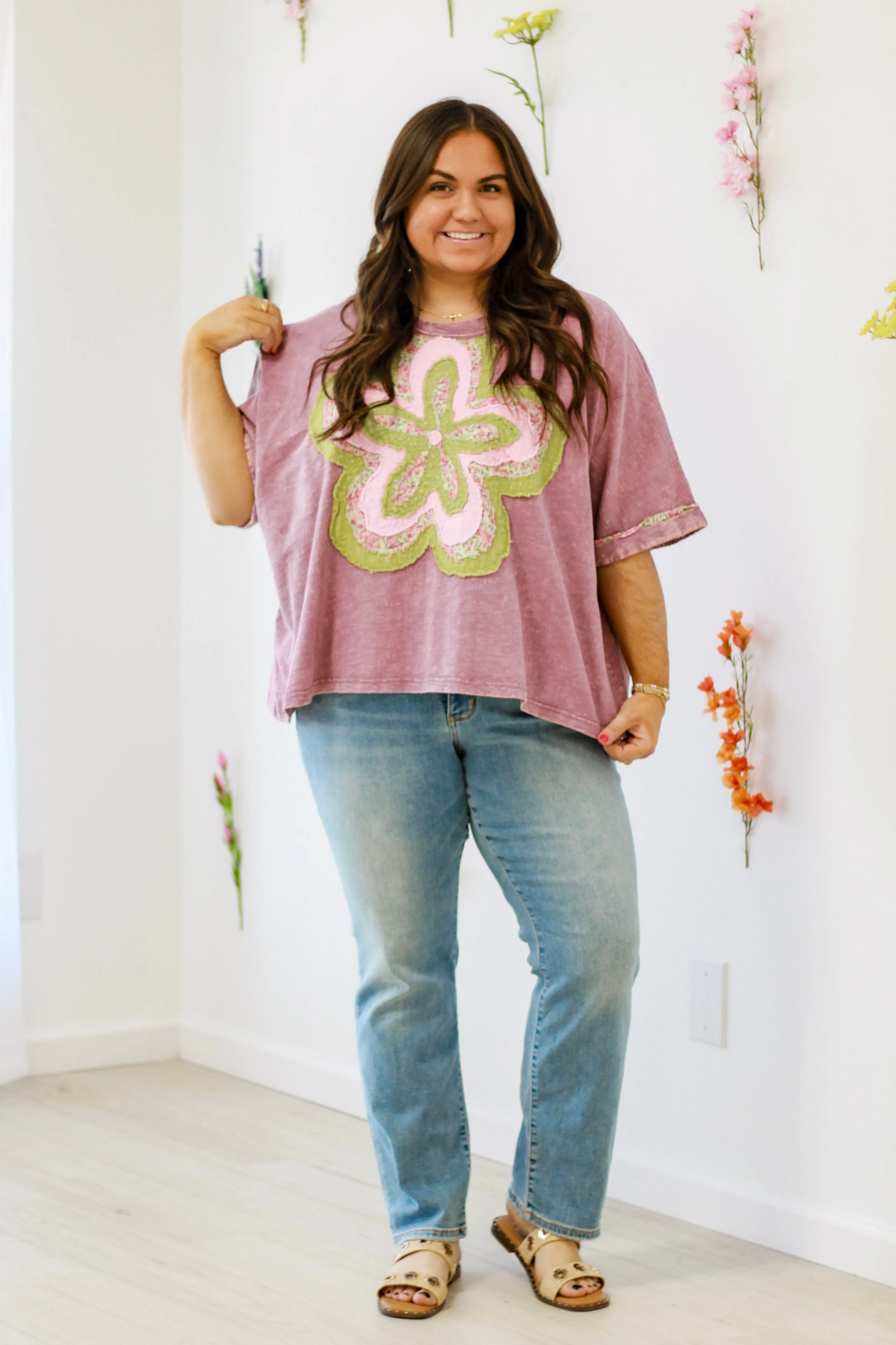 Blooming Personality Top in Plum